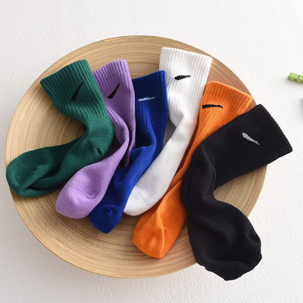 Set 5 đôi tất Nike cao cổ sắc màu cho bé trai bé gái phong cách thể thao