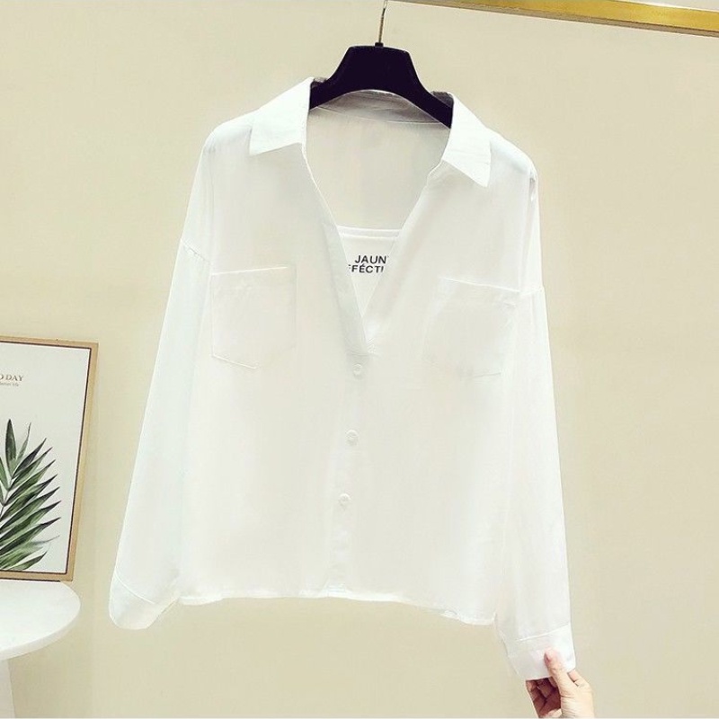 Áo Sơ Mi Nữ Tay Dài Dáng Rộng Màu Vàng Thời Trang Hàn Quốc