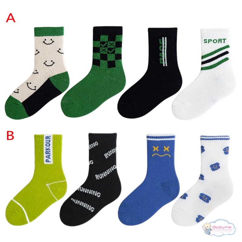 Set 5 Đôi Vớ Dài Trung Bình Thoải Mái In Họa Tiết Hoạt Hình Cho Bé