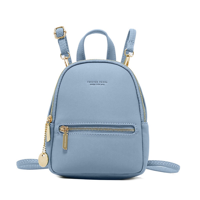 IELGY Ba Lô Da Pu Sức Chứa Lớn Phong Cách Hàn Quốc Đơn Giản Cho Nữ