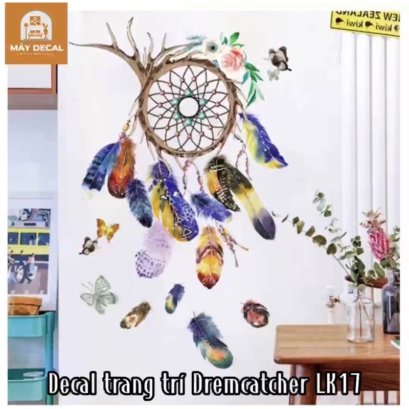 Decal dán trang trí dremcatcher KA017, vòng treo giấc mơ