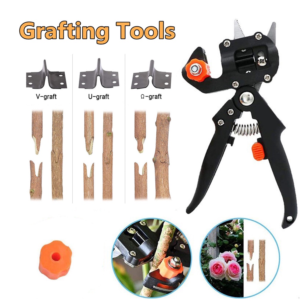 Kéo ghép cành đa năng chuyên dụng tặng 2 lưỡi cắt và trụ đỡ thay thế (màu đen)