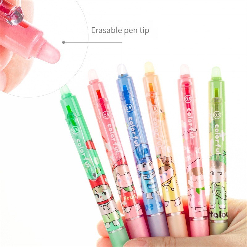 Bút Mực Gel Dạng Nhấn Đầu Pha Lê Hương Trái Cây Có Thể Xóa Được