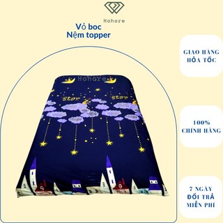 Áo bọc nệm topper áo nệm 2 mặt có khóa kéo dành cho nệm 1m*2m / 1m2*2m/ m4*2m/ m6*2m