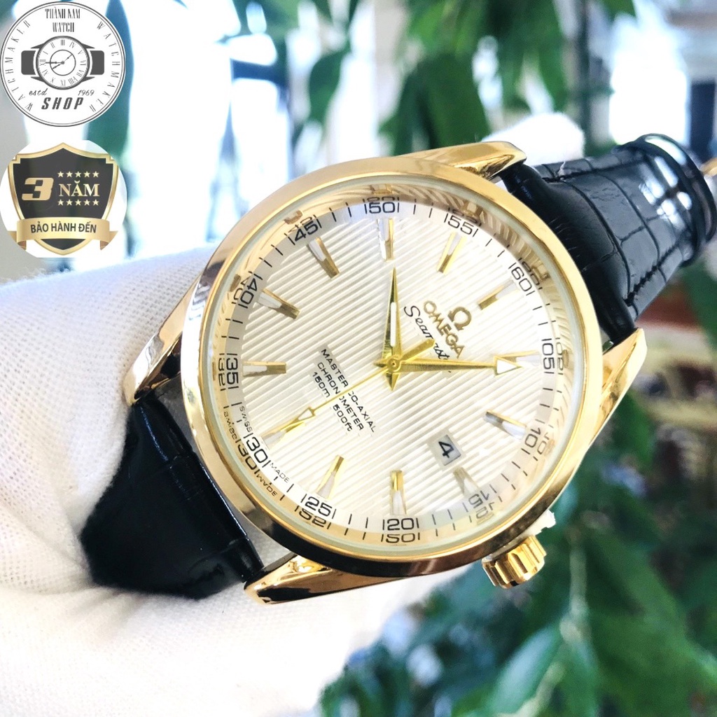Đồng hồ Nam OMG01 Dây da cao cấp, Mặt Sapphire chống xước, chống nước thẻ bảo hành 36 tháng