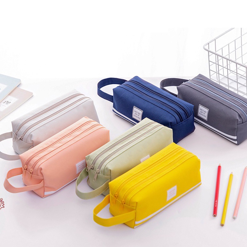 Túi Đựng Bút Bằng Vải Canvas Cỡ Lớn Tiện Dụng Dành Cho Học Sinh