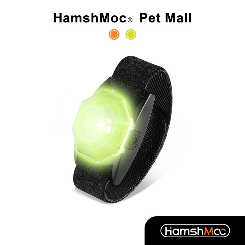 HamshMoc Dây Dắt Thú Cưng Đi Dạo Chống Thấm Nước Có Đèn LED Sạc USB Tiện Dụng