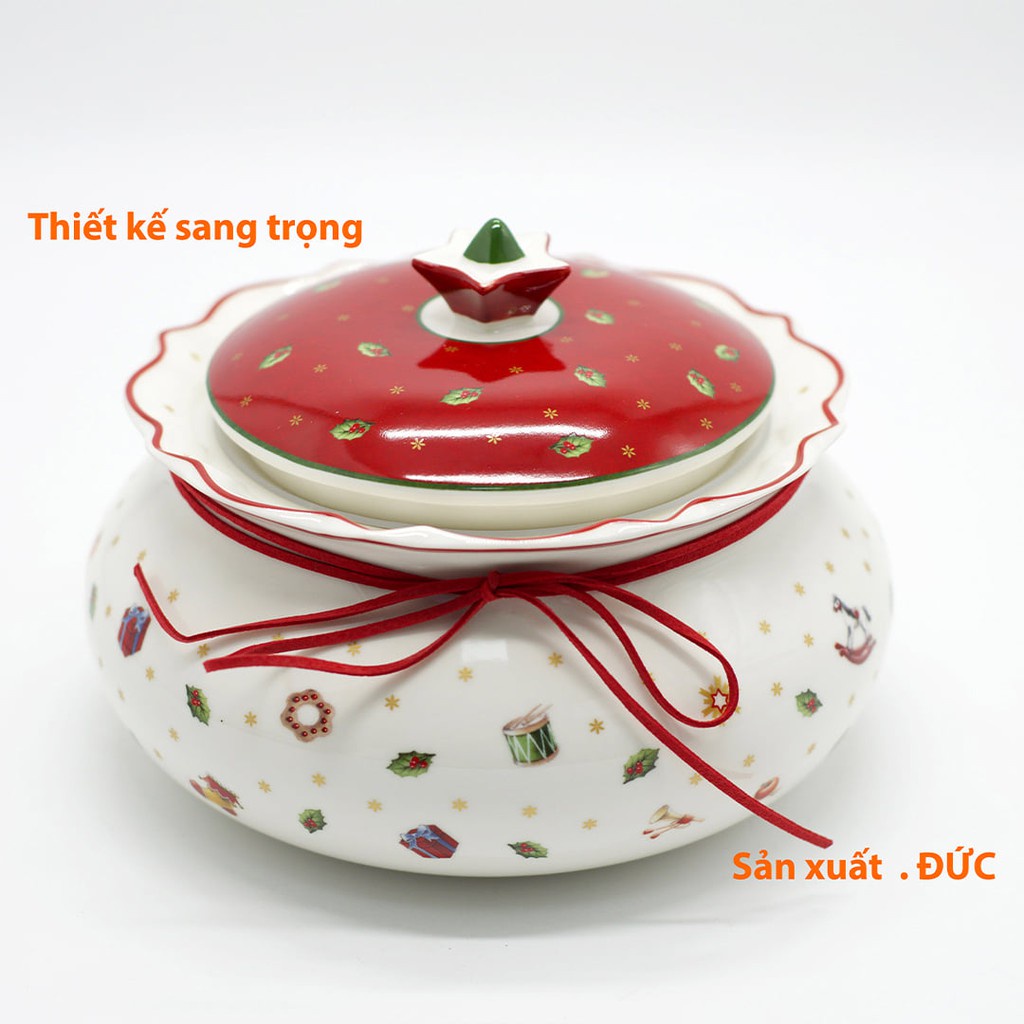Hũ đựng bánh kẹo Tết Villeroy &amp; Boch Đức, hộp mứt, hạt bí, dẻ, hướng dương - Gemizy Shop