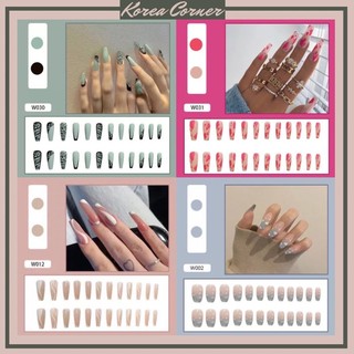  SET 24 MÓNG GIẢ DÀI HỌA TIẾT - Tặng kèm dũa và keo