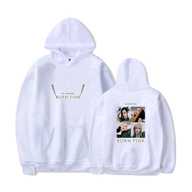 Tốt Nhất Áo Hoodie Dáng Rộng Màu Hồng In Chữ Blackpink BORN Thời Trang Thu Đông Dành Cho Nữ We