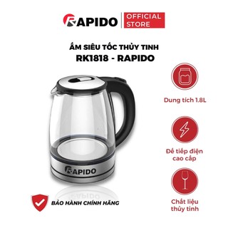 Ấm siêu tốc thủy tinh Rapido-BẢO HÀNH CHÍNH HÃNG