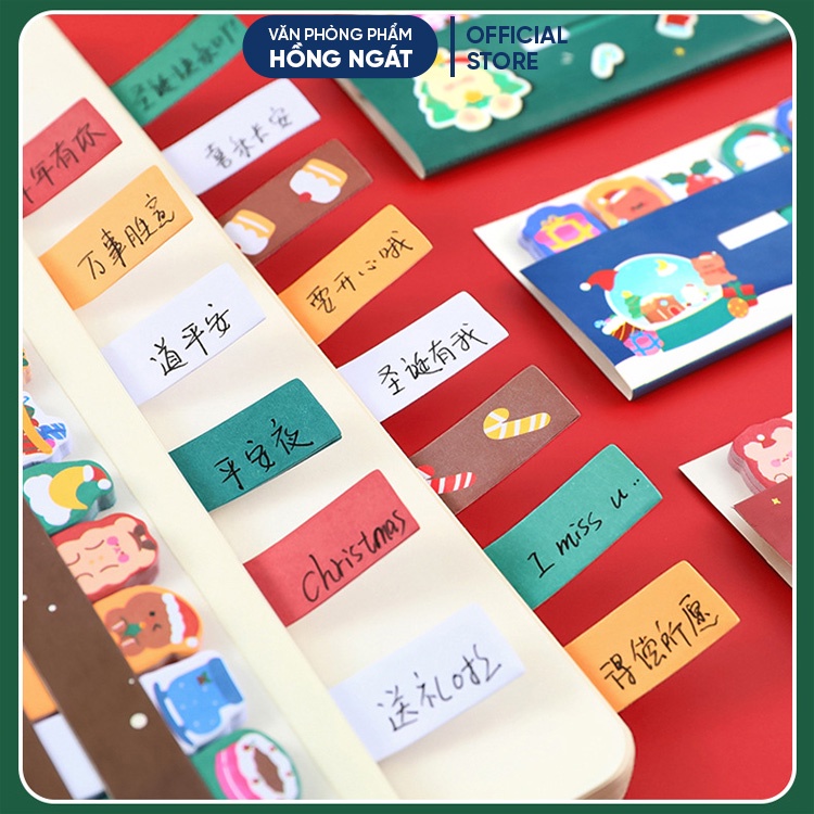 Giấy ghi chú giáng sinh dễ thương cute, giấy note phân trang ghi nhớ đồ dùng học tập văn phòng phẩm làm quà noel N032