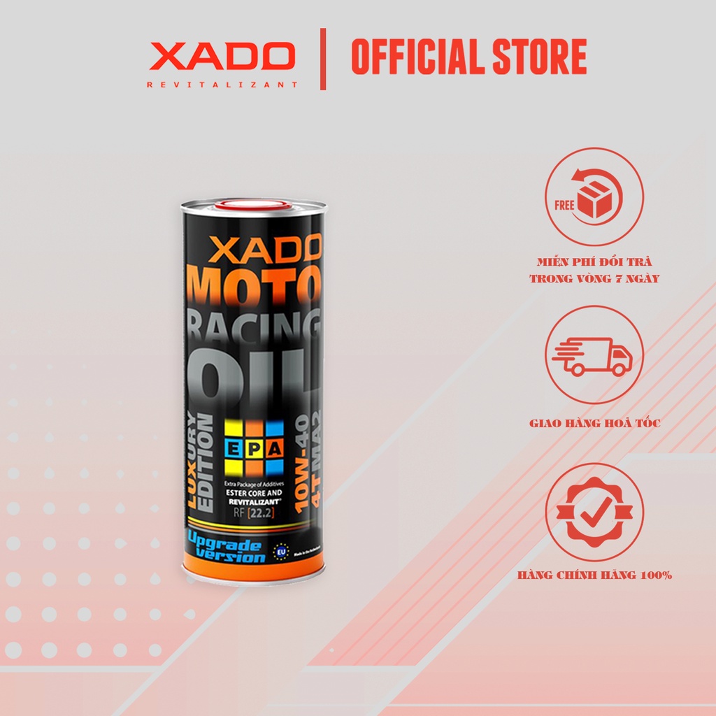 Combo nhớt xe số XADO racing upgrade 10w40 1L + Phụ gia Xado Ex120 Moto 4ml - XADO store offcial