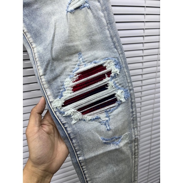 Quần Lai Au AMi.Ri Vá Đỏ Hot New QSC012