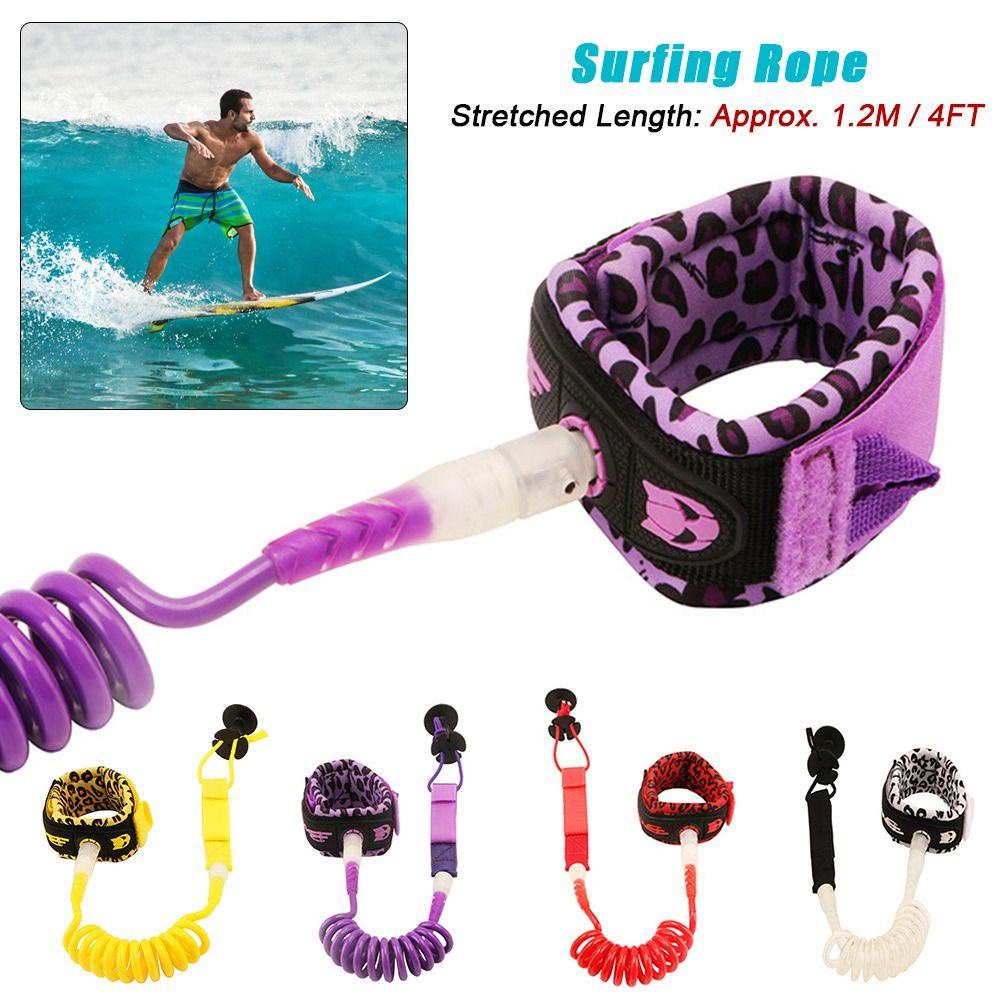 MAYSHOW Ankle Leash 7mm 4 Feet Safety Rope Elastic Coiled Stand TPU Leg Rope