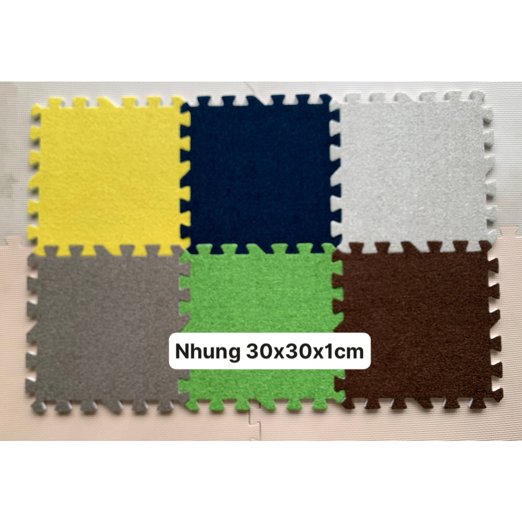 Thảm xốp chất nỉ, nhung hàng đẹp kích thước 30x30cm có độ dày 0.5cm,0.8cm 1cm