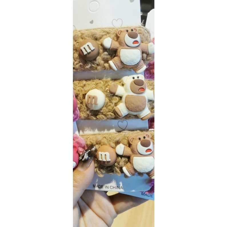 Set 3 kẹp tóc hình gấu hồng xinh xắn cho bé