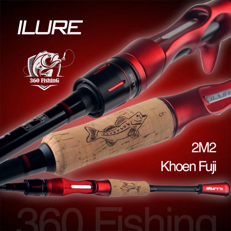 (sale)  Cần Câu Lure Carbon iLure Cần Câu Máy Đứng Và Máy Ngang Chất Liệu Carbon Xoắn Cao Cấp - đại 