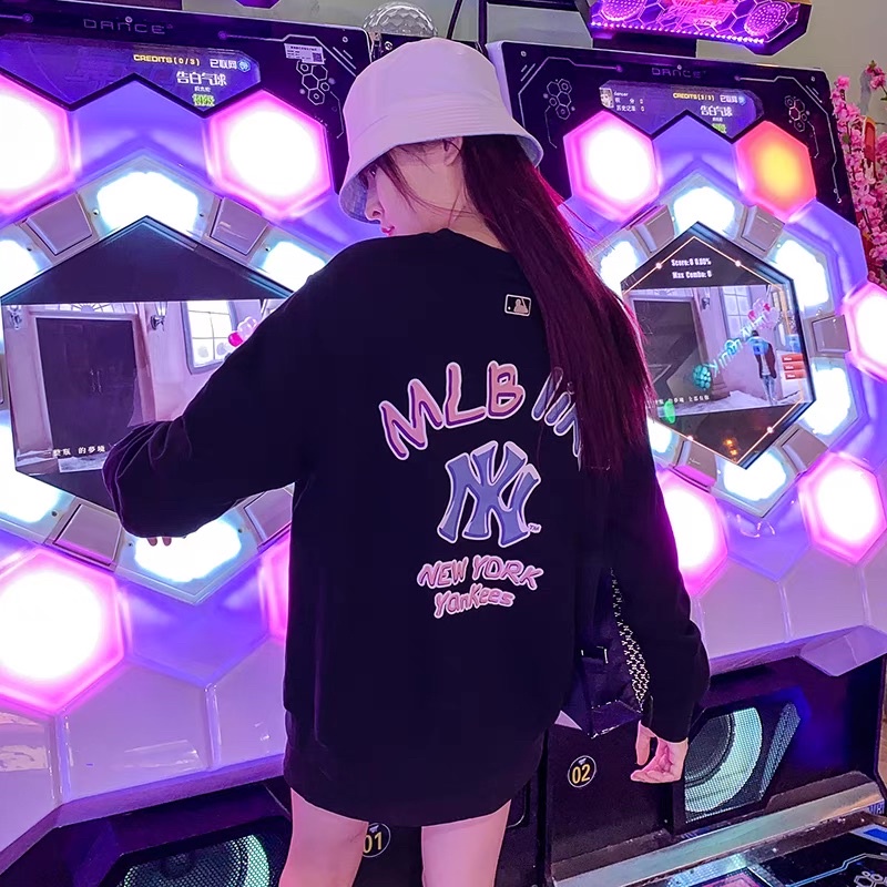 Áo sweater form rộng nam nữ tay dài in hình mb like siêu xinh chất nỉ bông cực xịn