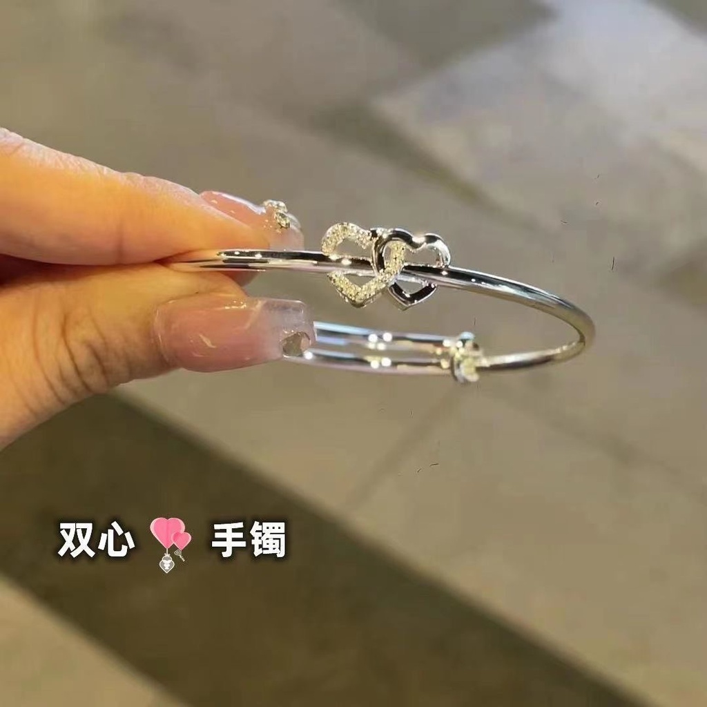 ※NZJR※Vòng Tay Hợp Kim Mặt Hình Trái Tim Thời Trang Cho Nữ