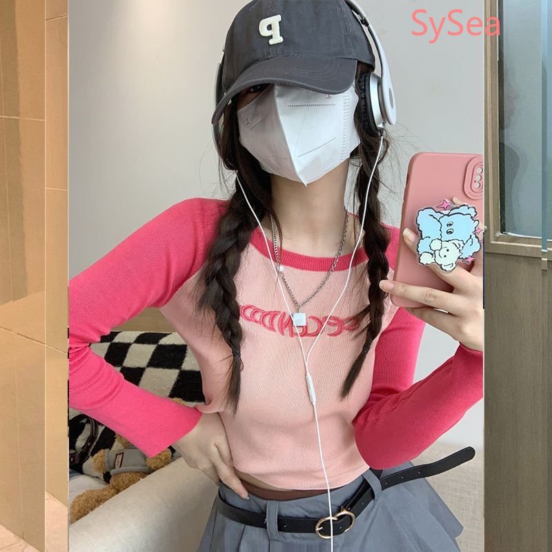 Áo Dệt Kim Tay Dài Dáng Ôm Thêu Họa Tiết Xinh Xắn Thời Trang Cho Nữ