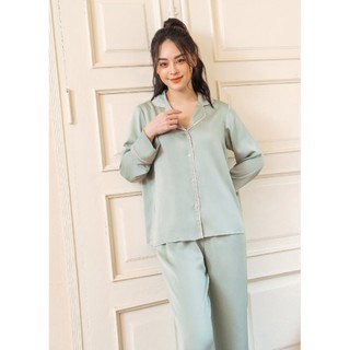 Bộ Pijama Lụa Basic Dáng Dài Thoải Mái LPD06