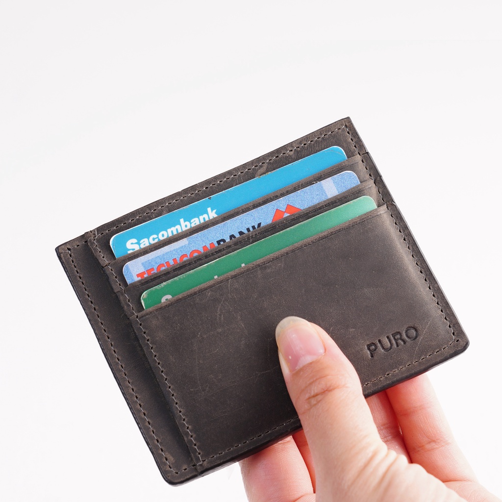 Ví đựng thẻ Da Bò Mini Card Cardholder nhỏ gọn tiện lợi PURO Bảo hành 24 tháng