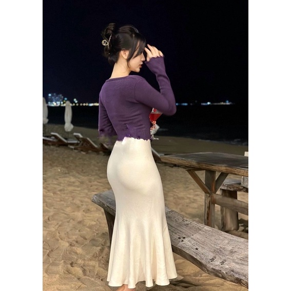 ÁO LEN TÍM TAY LOE BÈO