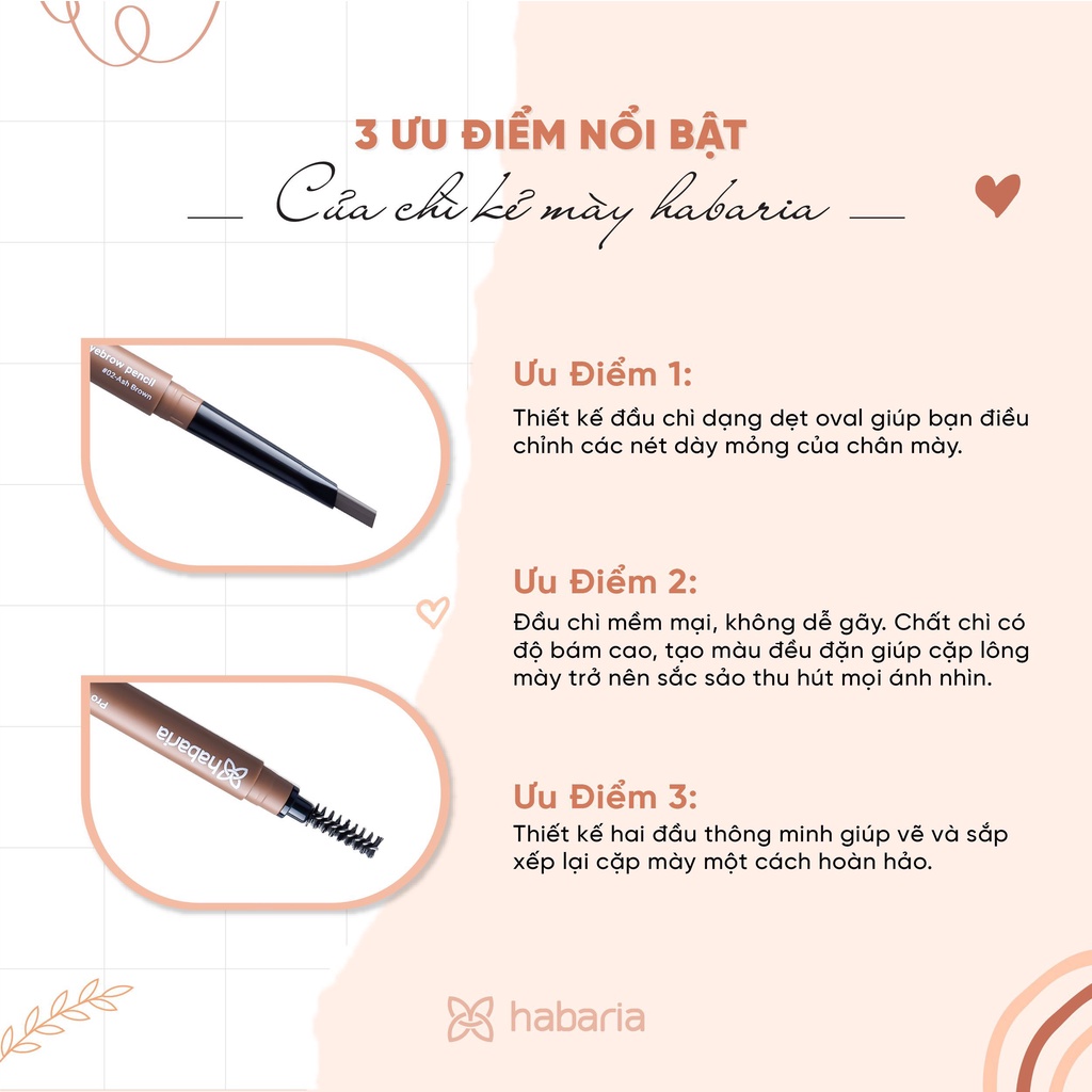 Chì kẻ mày 2 đầu HABARIA PRO EYEBROW PENCIL