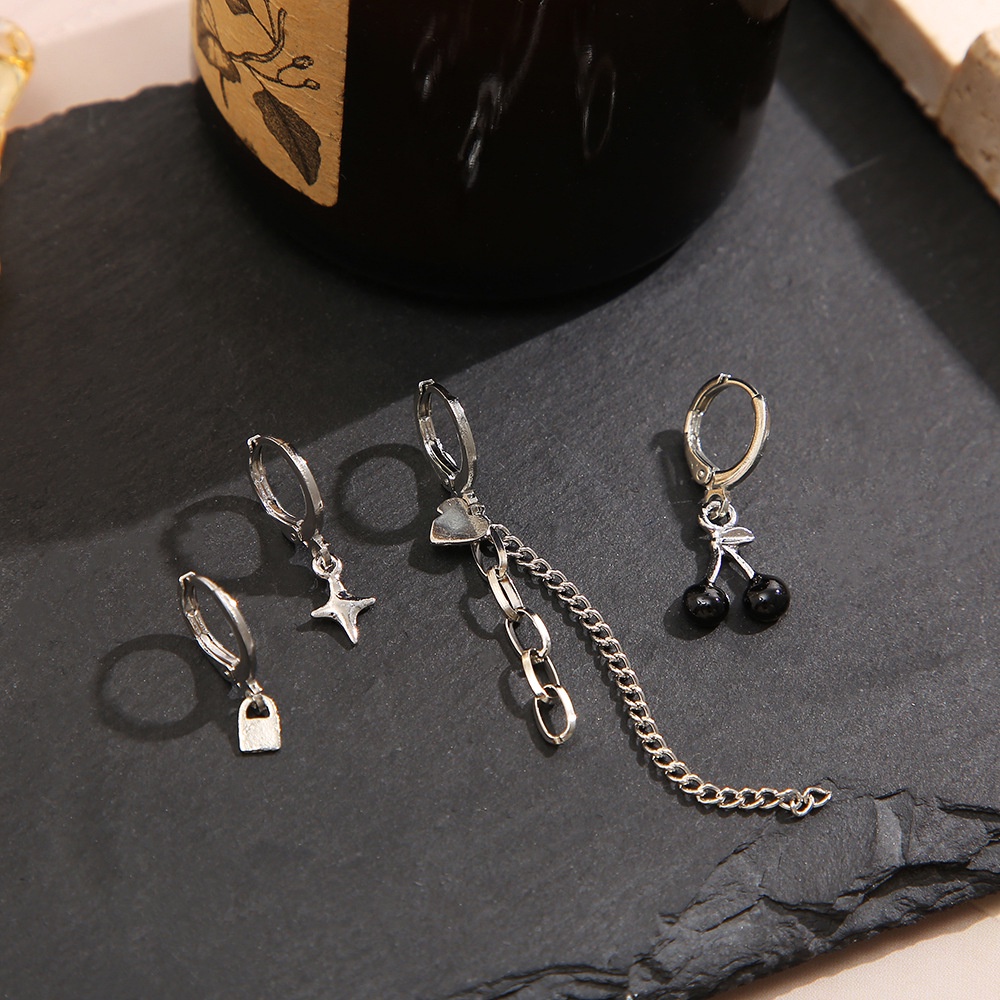 ※NZJR※Set 6 Khuyên Tai Quả Cherry Nhỏ Xinh Bằng Hợp Kim Thời Trang Cho Bạn Gái