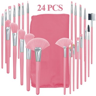 Set 24 cọ trang điểm màu xanh lá cây dùng tán phấn mắt / phấn má hồng / che khuyết điểm