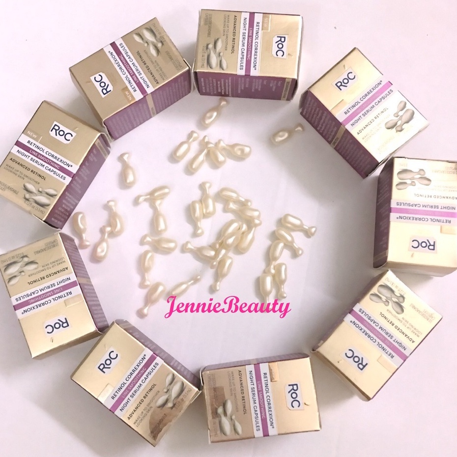 Tinh chất serum chống lão hóa, giảm nếp nhăn Roc Retinol Correxion Line Smoothing Night Serum Capsules