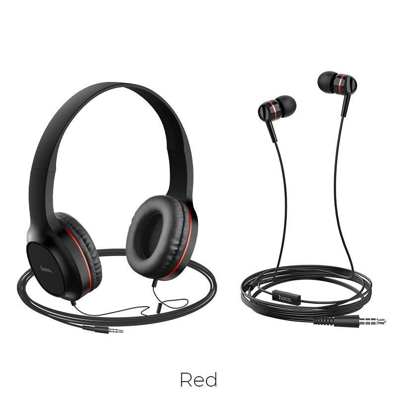 TAI HEADPHONE KÈM TAI NGHE DÂY HOCO W24, ÂM BASS ĐỈNH CAO