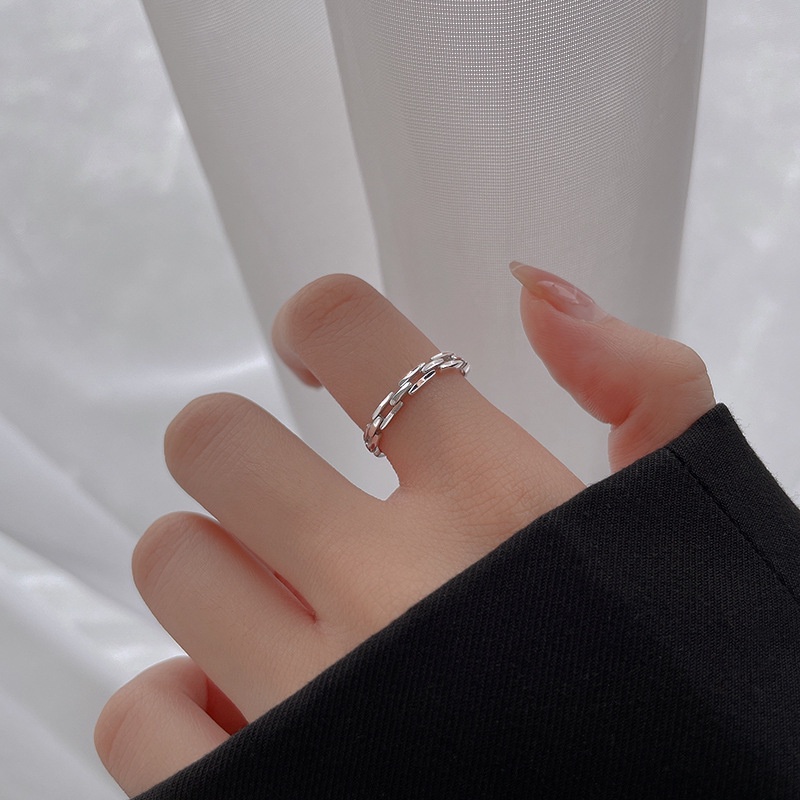Nhẫn Xoắn Đính Đá Zircon Có Thể Điều Chỉnh Kích Thước