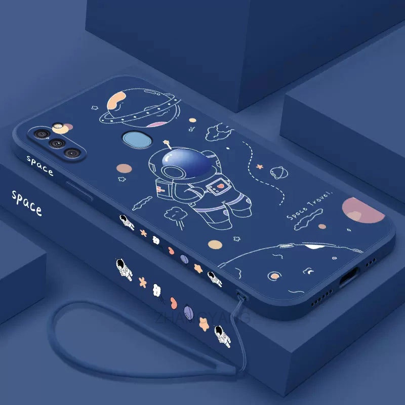 ốp lưng Samsung a11 Ốp Điện Thoại Silicone TPU In Hình Phi Hành Gia Kèm Dây Đeo Cho Samsung a11