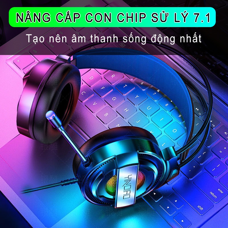 Tai nghe chụp tai gaming chính hãng SIDOTECH YINDIAO Q3 loại tai nghe Over Ear chống ồn có mic cho máy tính bàn laptop