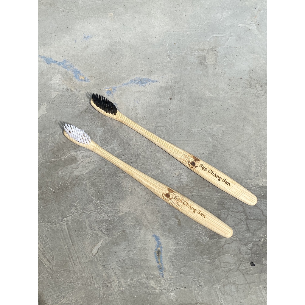 Bàn chải tre - người lớn, màu ngẫu nhiên | Set kem đánh răng