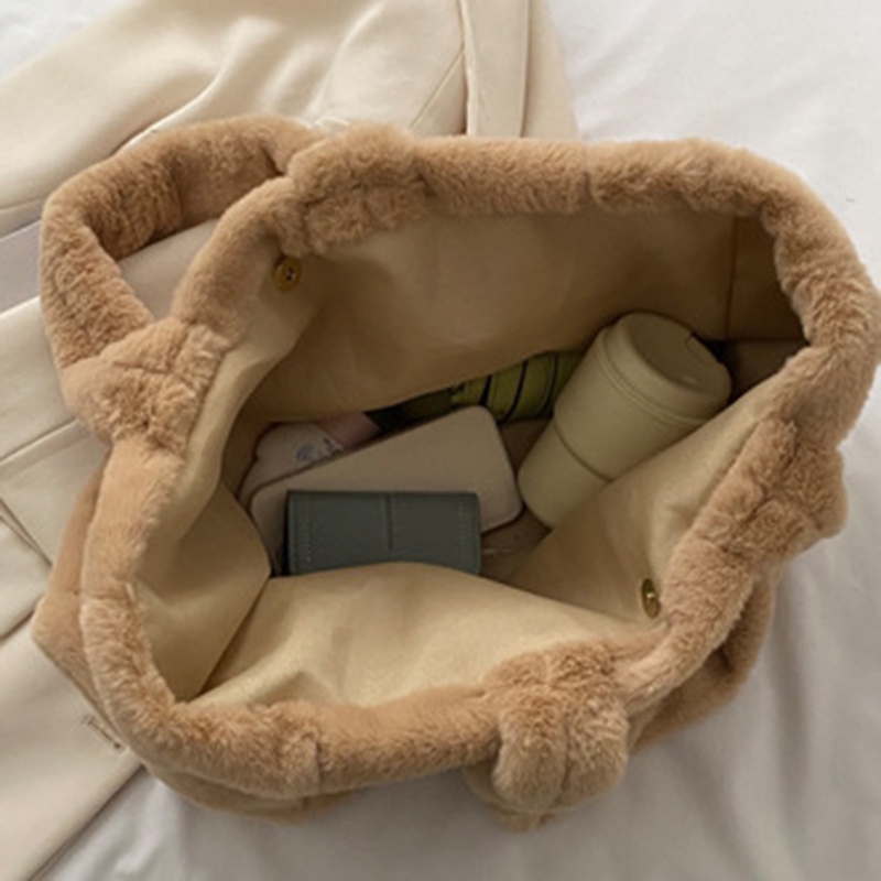 Túi Xách Đeo Vai Phủ Bông Cỡ Lớn Thời Trang Nữ Đơn Giản