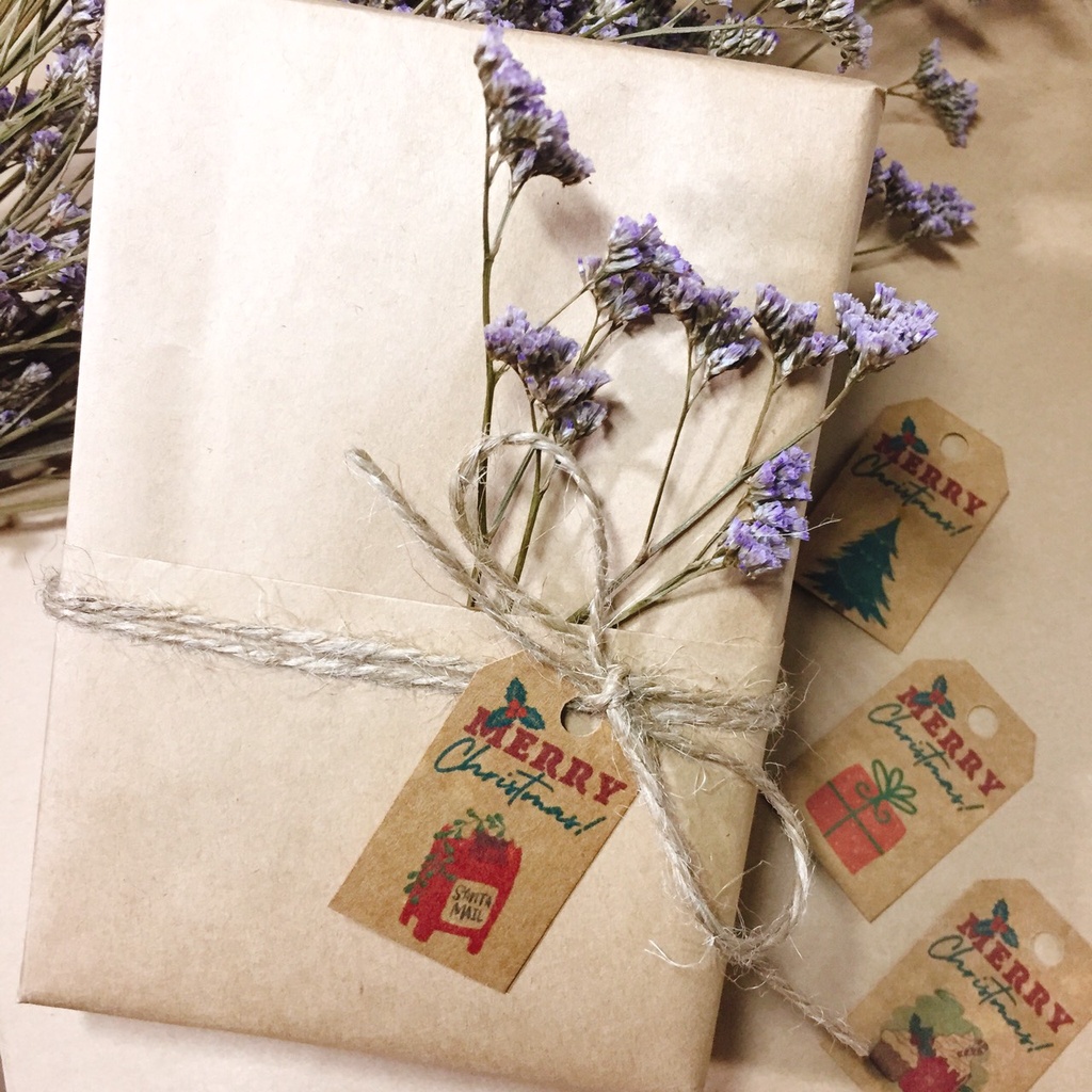 40 Tag kraft 3x5cm 25/12 Giáng Sinh/ Noel/Merry Christmas/  treo hộp quà/ chai lọ/ túi