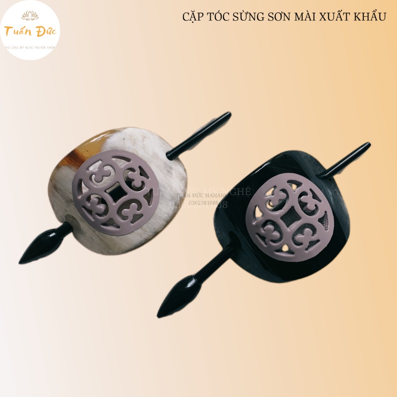 CẶP/KẸP TÓC BẰNG SỪNG SƠN MÀI XUẤT KHẨU- TUẤN ĐỨC MỸ NGHỆ