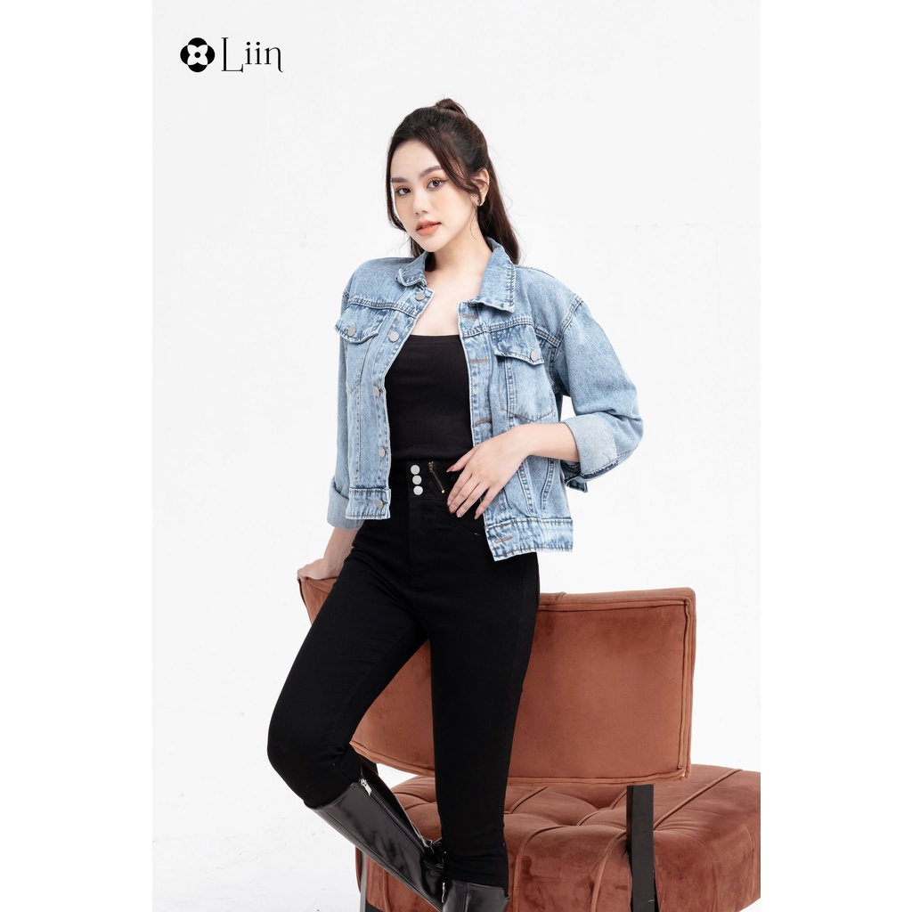 Áo khoác jean chữ năng động cá tính Liin Clothing V5521