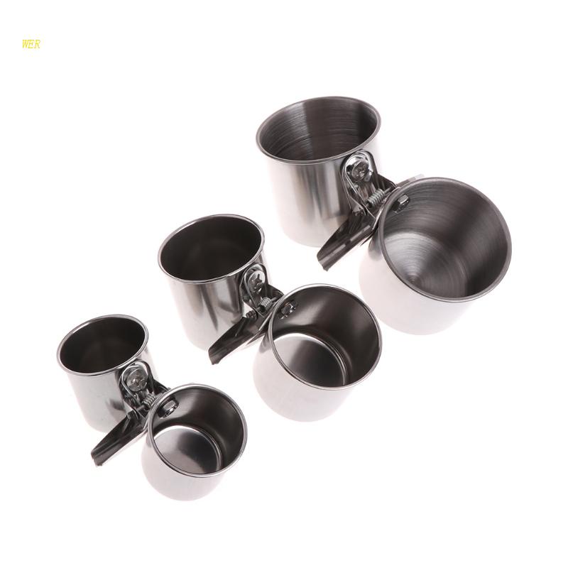 Bát Đựng Thức Ăn / Nước Uống Có Kẹp Bằng Thép Không Gỉ Cho Chim Vẹt Cỡ Nhỏ / Vừa / Nhỏ