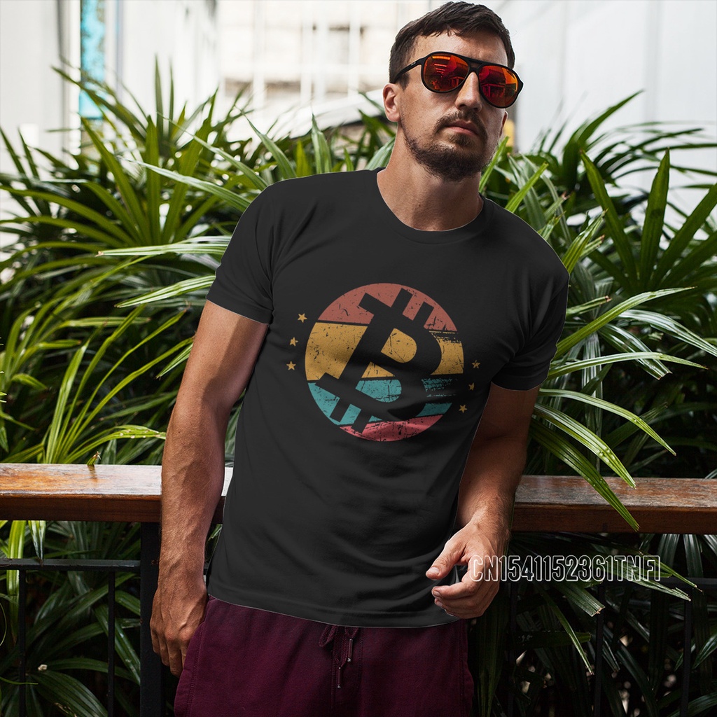 Áo Thun 100% Cotton In Hình Bitcoin Và Crypto Thời Trang Dành Cho Nam