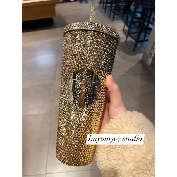 Ly Starbucks Studd Gold Bling Holiday 2022 lấp lánh 710ml