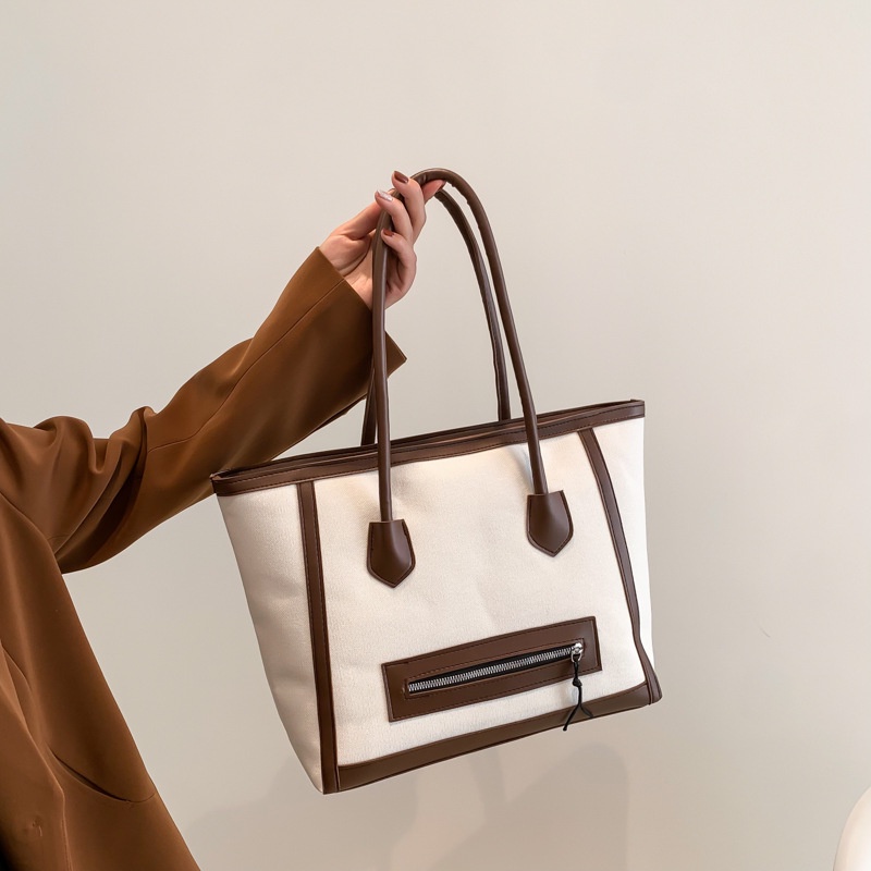 Túi Đeo Vai Vải canvas Cỡ Lớn Thiết Kế Đơn Giản Cá Tính Cho Nữ