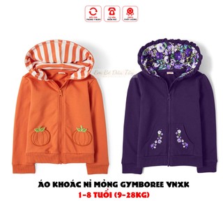 Áo khoác bé gái nỉ bông mỏng mịn, có nón VNXK dư xịn size 12m-8T (9-28kgs) Áo khoác nhẹ size nhí bé gái halloween