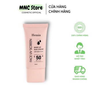 Kem chống nắng Hemia nâng tone trắng da 50ml, Kem chống nắng kiềm dầu chính hãng Hàn Quốc