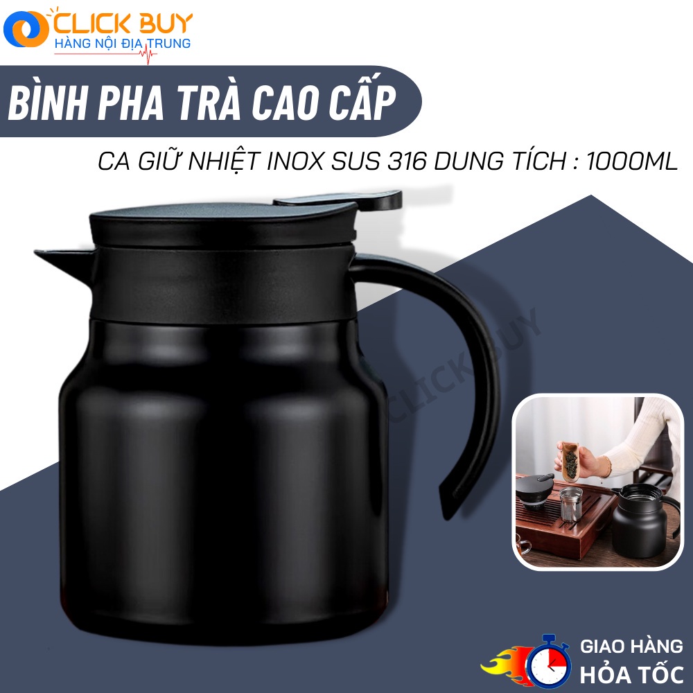 Ấm pha trà giữ nhiệt inox 316 dung tích 1 lít hàng cao cấp - Ca nước giữ nhiệt đựng nước nóng | BigBuy360 - bigbuy360.vn
