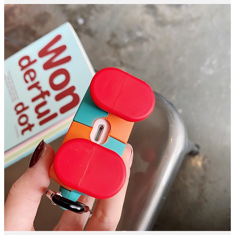 Vỏ Bảo Vệ Hộp Sạc Tai Nghe Airpods Pro 2 3 1 Bằng Silicon Mềm Hình robot Dễ Thương