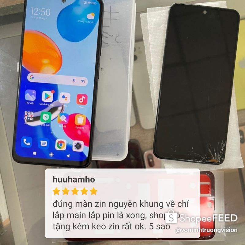 Màn hình AMOLED Redmi Note 11 bản 4G  nguyên khung sườn zin bóc máy